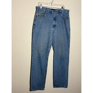 REAL RANCH Jeans Mens 37x34 (Tag 38x36) Blue Light Wash Reg fit Straight‎ Leg